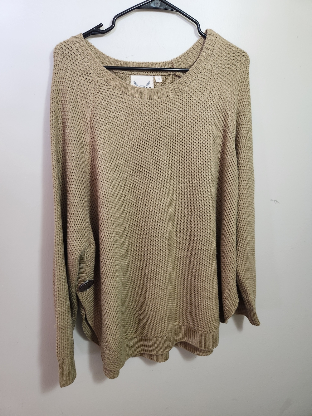Beige Cotton And Rye Knit Women’s Sweater L Large